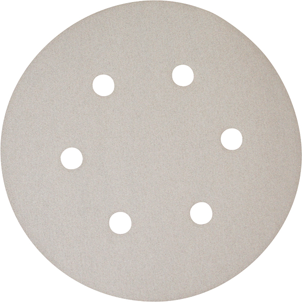 Набор белой шлифовальной бумаги на липучке 150 мм К40 6 отверстий (10 шт.) Makita  (P-37655)