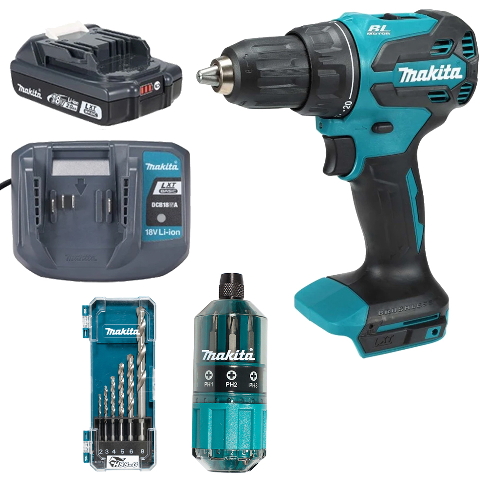 Акумуляторний дриль-шурупокрут LXT Basic Makita DDF490WV + набір свердл D-75742 + набір біт B-28896 Акумуляторний дриль-шурупокрут LXT Basic Makita DDF490WV + набір свердл D-75742 + набір біт B-28896