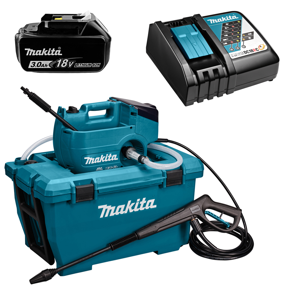 Акумуляторна мийка високого тиску Makita DHW080ZK + BL1830B + DC18RC