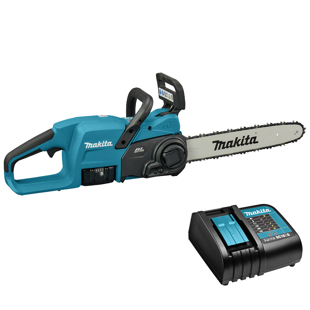 Акумуляторна ланцюгова пила Makita DUC357Z + BL1830B + DC18SD Акумуляторна ланцюгова пила Makita DUC357Z + BL1830B + DC18SD