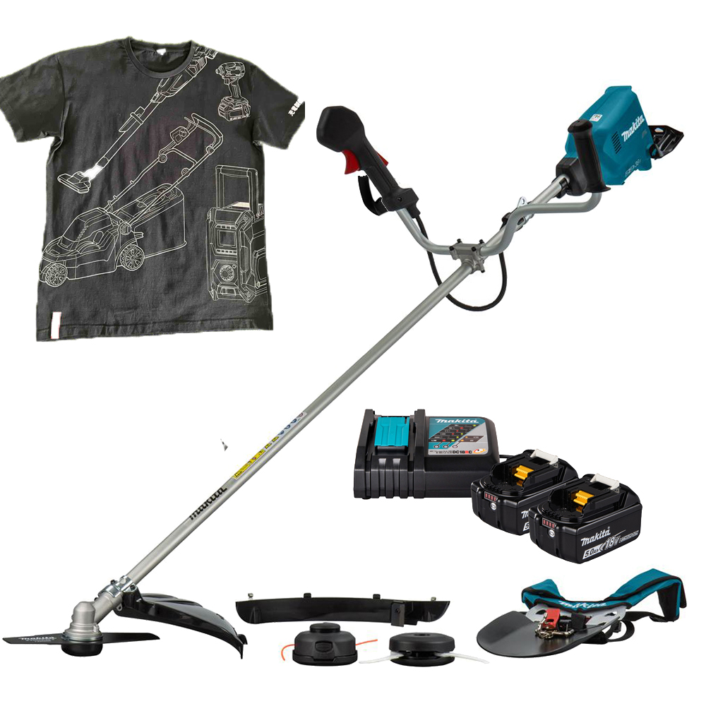 Акумуляторна коса Makita DUR369AZ + 1914J6-4 (BL1850Bx2 + DC18RC + футболка XL Акумуляторна коса Makita DUR369AZ + 1914J6-4 (BL1850Bx2 + DC18RC + футболка XL