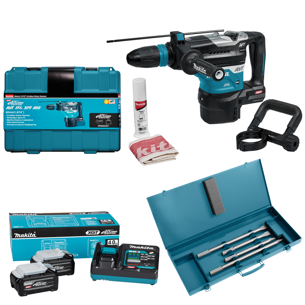 Акумуляторний перфоратор Makita XGT 40 V MAX HR005GZ01 + 1916Y1-1 + P-18013